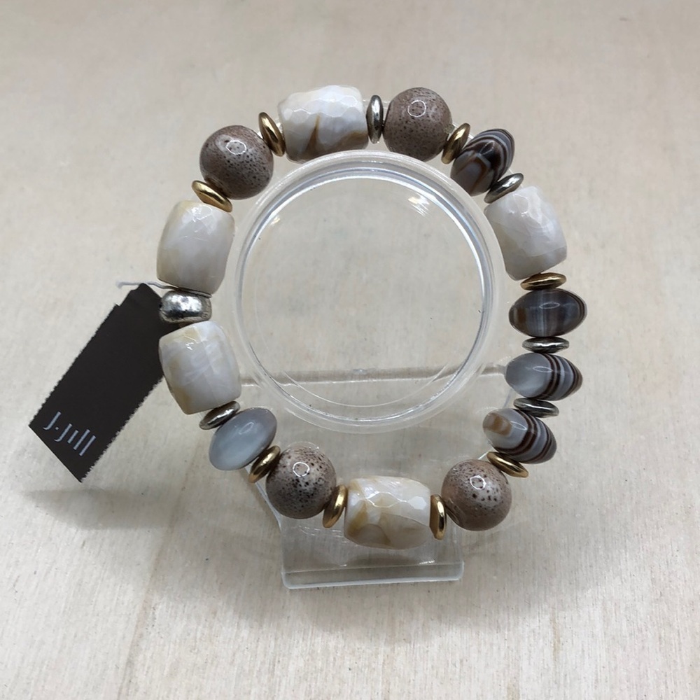 J Jill stone and ceramic roll on bracelet stackable layering-boho-trendy
